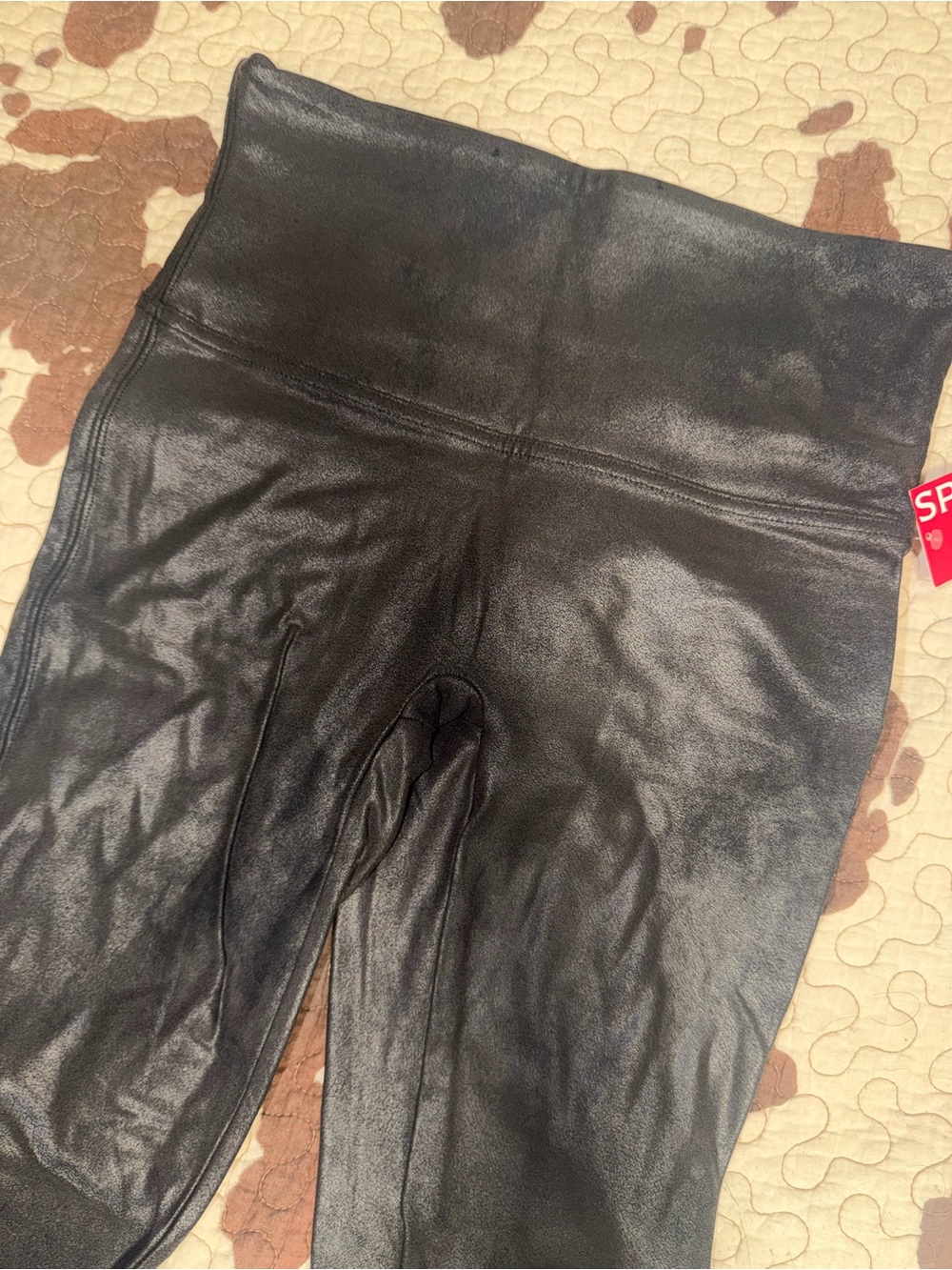 NWT SPANX Black High-Waist Faux Leather Leggings